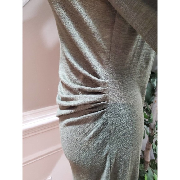 Banana Republic Women Green Polyester Round Neck Long Sleeve Knee Length Dress S - Picture 10 of 14